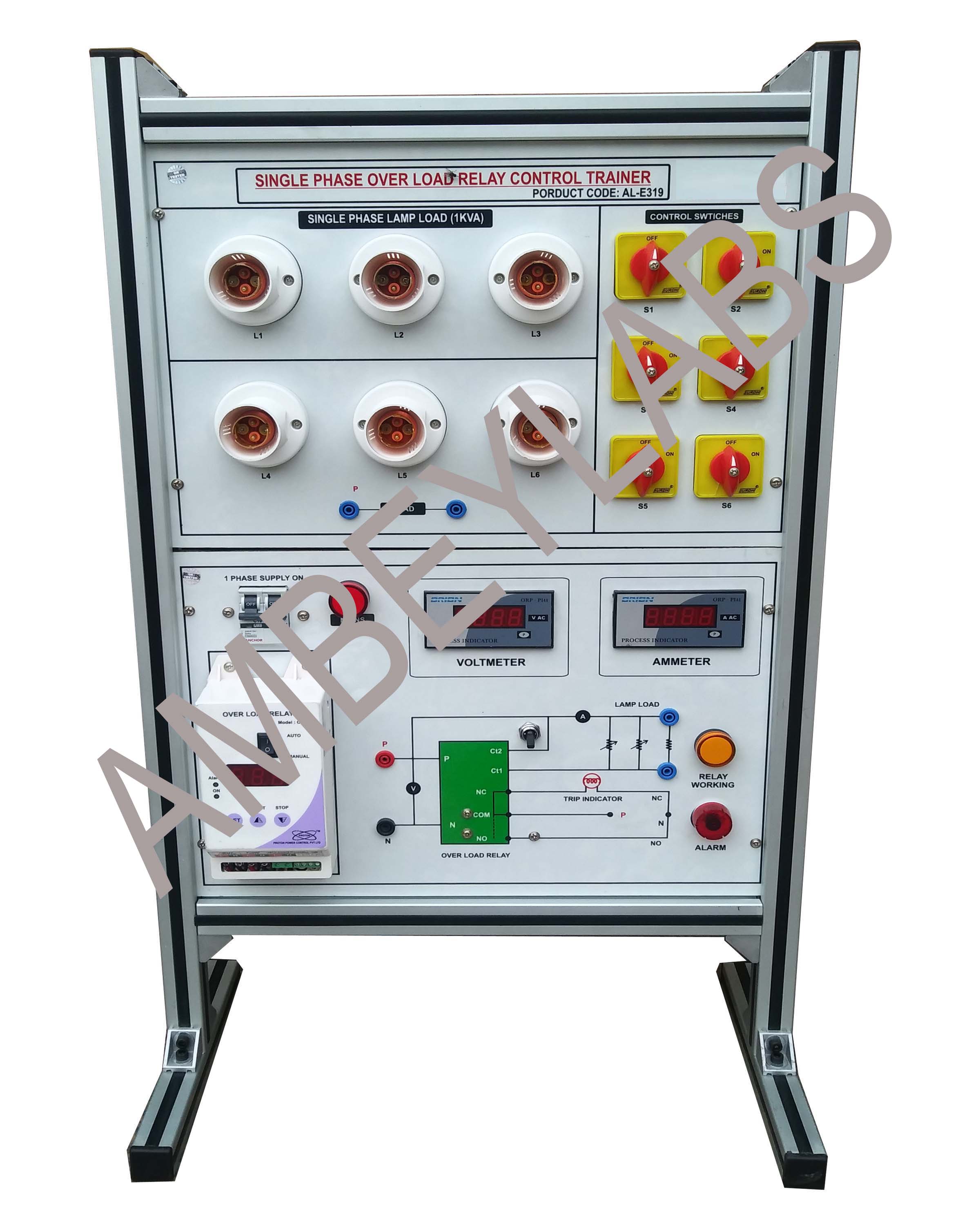 AL-E319 OVER CURRENT RELAY TRAINER (STATIC)