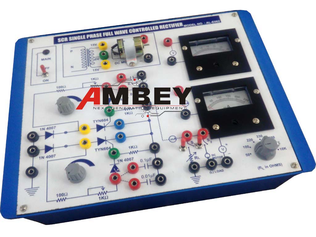 AL-E462A SCR SINGLE PHASE HALF CONTROLLED RECTIFIER TRAINER (RC FIRING)