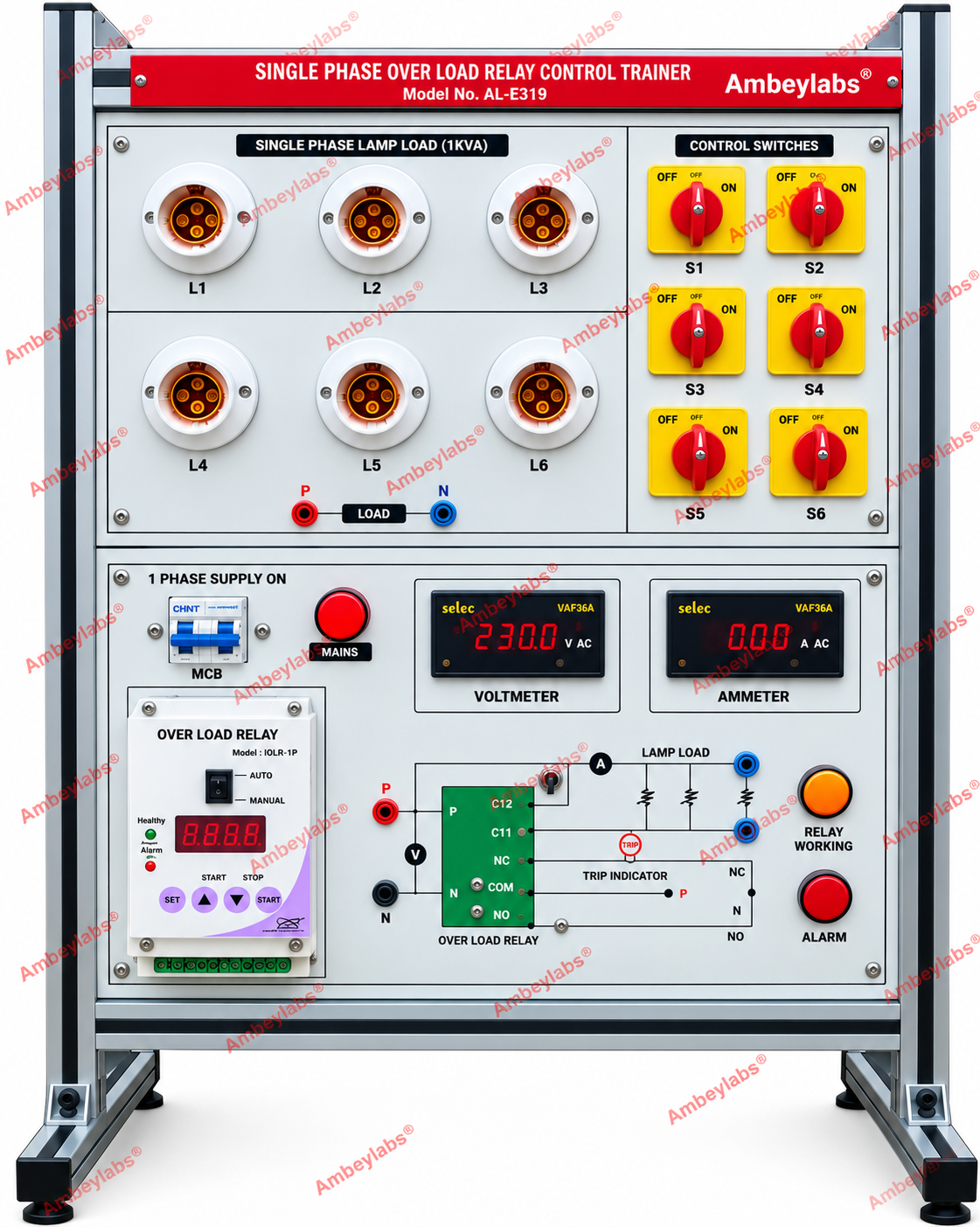 AL-E319 OVER CURRENT RELAY TRAINER (STATIC)