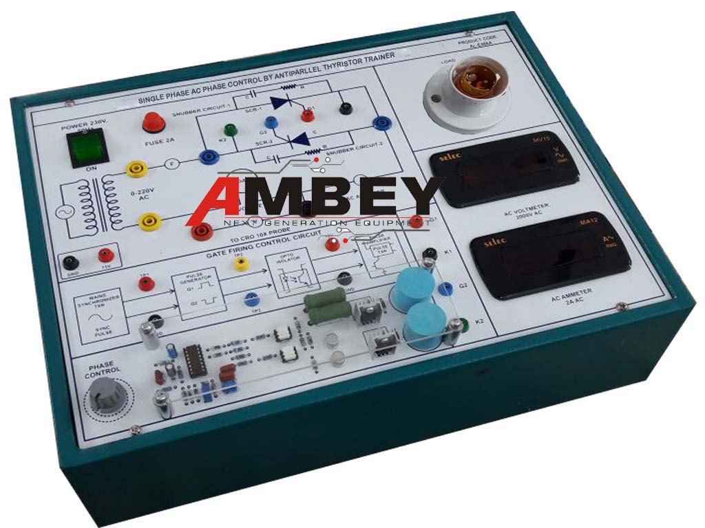 AL-E466 SINGLE PHASE AC PHASE CONTROL USING ANTIPARALLEL THYRISTOR TRAINER