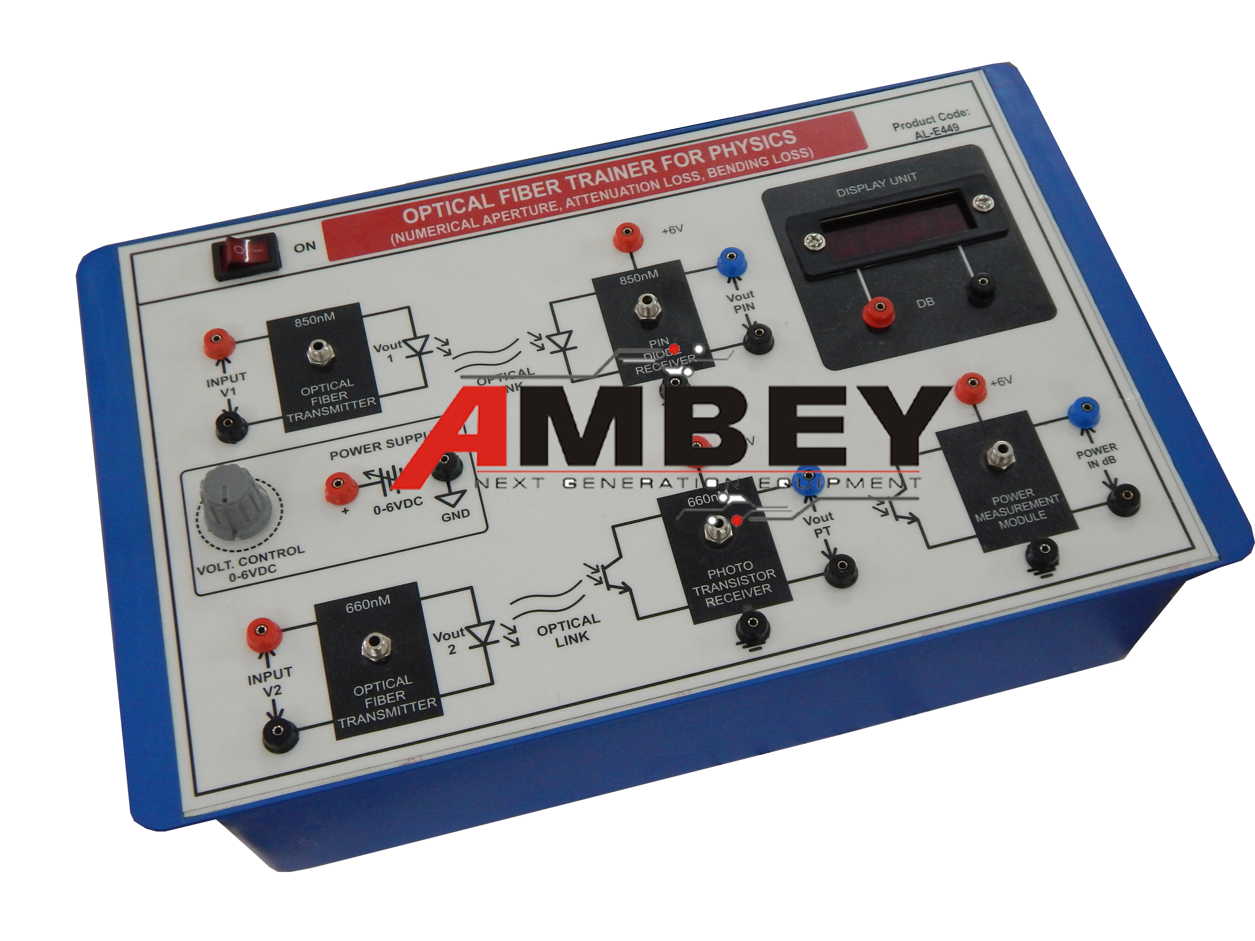 AL-E312B FIBER OPTIC CHARACTERIZATION KIT (OPTICAL SOURCE CHARACTERISTICS AND POWER MEASUREMENT)