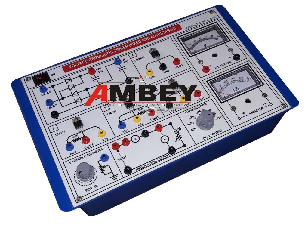 Â AL-E025 THREE TERMINAL VOLTAGE REGULATOR TRAINER (FIXED AND ADJUSTABLE)